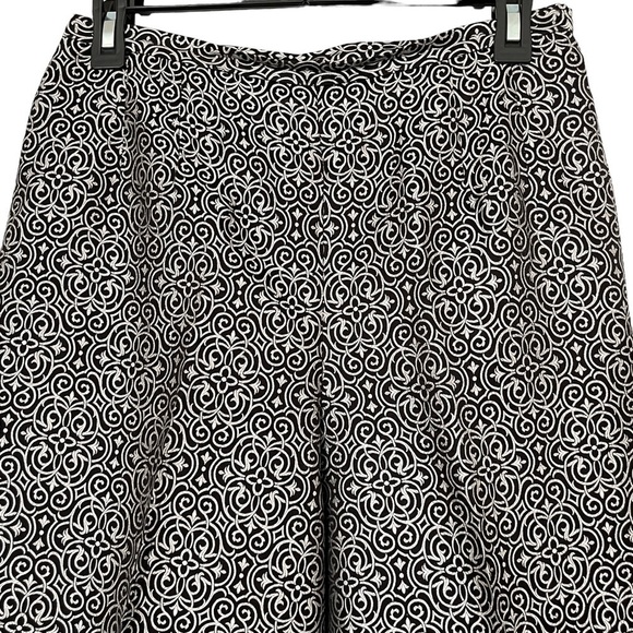 Talbots Petites 100% Pure Silk Black Print Ankle Pants Size 8 Petite - Picture 3 of 16